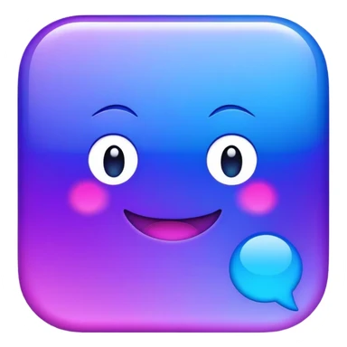 Messenger chat app purple blue sticker