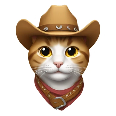 Cat with cowboy hat sticker