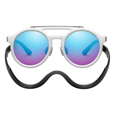 Fashion sunglasses in white frame without human sticker