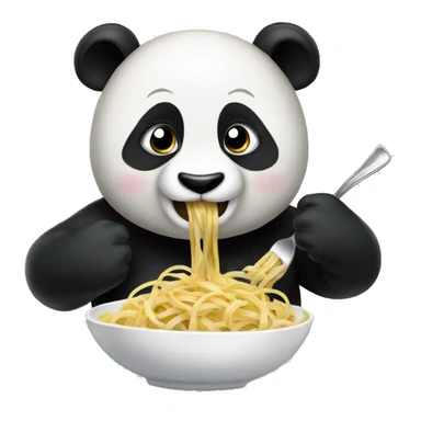 Panda eating fettuccine sticker