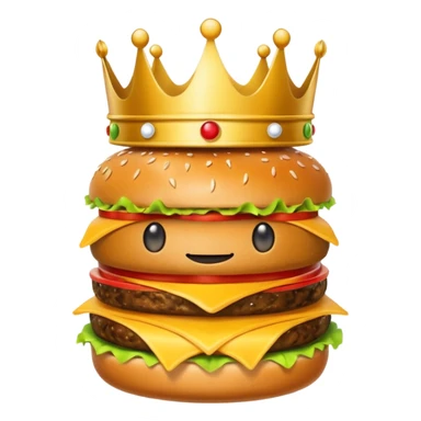 Emoji burger yang ada mahkotanya  sticker