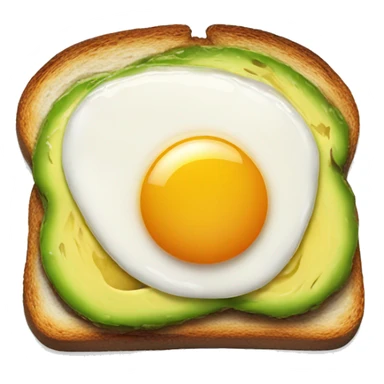 realistic Avocado toast with fried egg sticker
