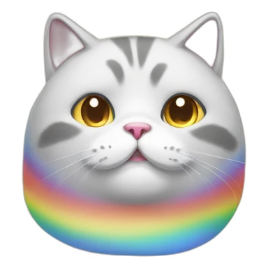 rainbow obese cat sticker