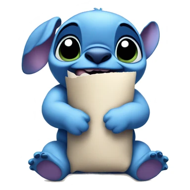 Baby stitch watching a movie sticker