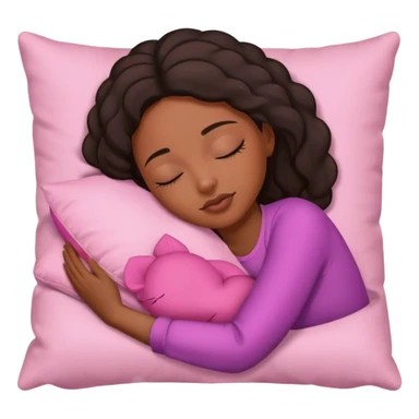Black Woman sleeping on a pink pillow sticker