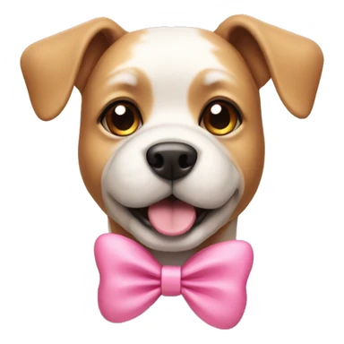 dog with a cute pink bow on it sticker