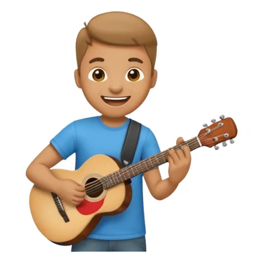 Emoji character playing the guitar sticker