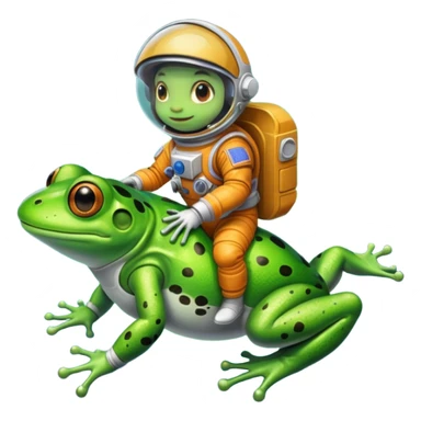 Astronaut riding frog sticker