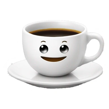 Cute happy smile espresso cup with legs sitting sticker