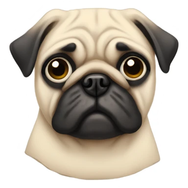 Sad pug sticker