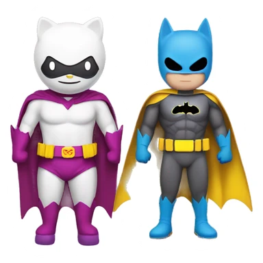 Hello kitty and bat man sticker