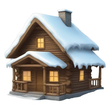 winter cabin sticker