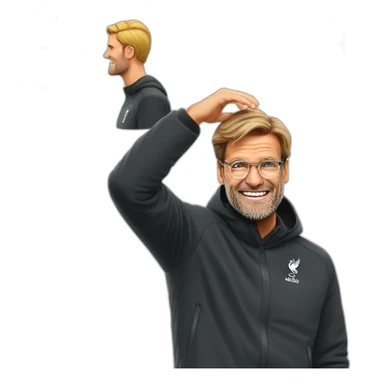 jurgen klopp placing hands under the head sticker