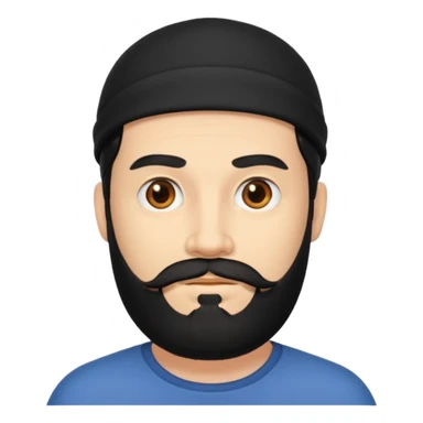 Hombre blanco con barba negra sticker