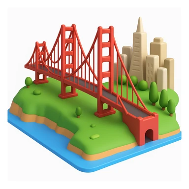 Add Golden Gate Bridge to San Francisco in 3D emoji style sticker