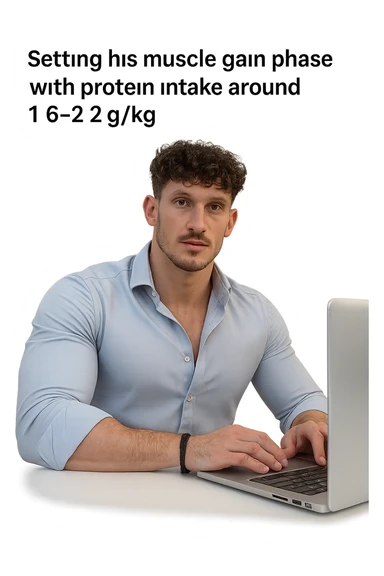 Uomo che imposta la sua fase di massa a proteine intorno 1.6 - 2.2g per kg sticker