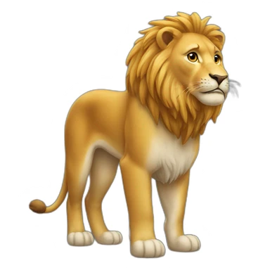 Chat sur un lion sticker
