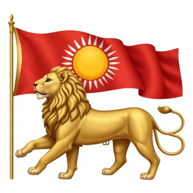 The flag of ancient Iran means lion and sun. sticker