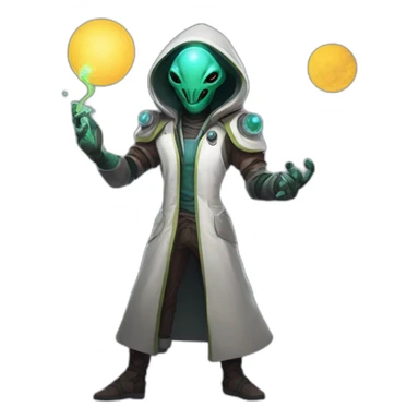 alien doctor scifi roguelike rpg style inspired by slay thee spire sticker