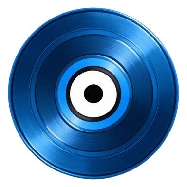 all blue Vinyl Record black inner circle  sticker