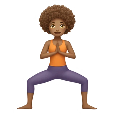 Curly hair tan girl doing yoga ￼ sticker