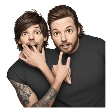 male with beard and tattoo sticker