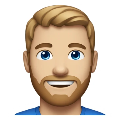 A 27 year old, White man, with short brown hair, with stubble facial hair,   with blue eyes wearing a t-shirt. sticker