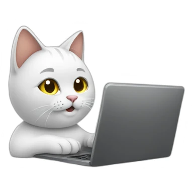 Cat consultant working with laptop sticker