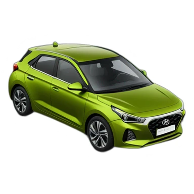 Voiture modèle i20 hyundai couleur vert kaki sticker