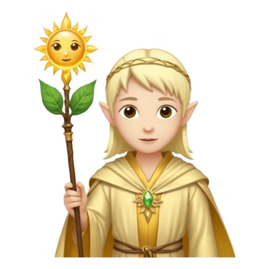 {
      "type": "human",
      "look": "light elf healer, golden robe, staff with leaf and sun",
      "description": "a light elf healer wearing a golden robe and holding a staff with leaf and sun"
    } sticker