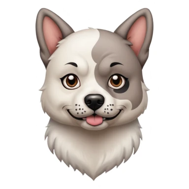 tattooed dog with heavy face tattoes, white dog and piercings sticker