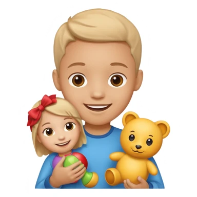 kid with toy sticker