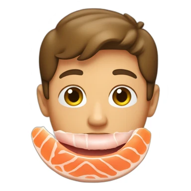 homme brun qui mange du saumon sticker