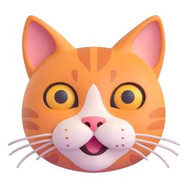 cute and trendy emote of a cat face with a human body, playful pose, clear background sticker