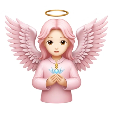 6 winged seraphim light pink  sticker