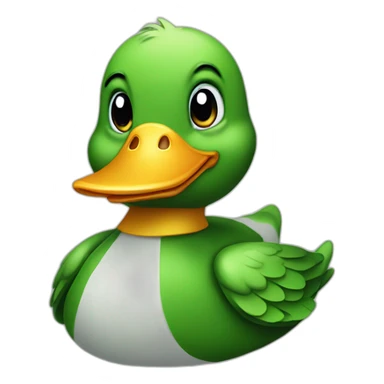 Green old duck  sticker