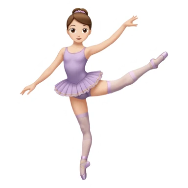 Ballet dancer in over the knee socks, leotard and long brown hair sticker