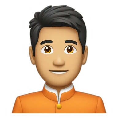 Andry rajoelina wearing orange suit sticker