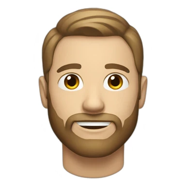 White male with mustage and beard short brown hair  sticker