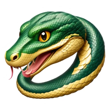 Cinematic Noble Anaconda Portrait Emoji, Poised and imposing, with a massive, sinuous build draped in intricately patterned scales and piercing, focused eyes, Simplified yet sharp and sophisticated features, highly detailed, glowing with a soft, earthy glow, high shine, intelligent and formidable, stylized with an air of primal elegance, focused and mysterious, soft glowing outline, capturing the essence of a watchful jungle guardian that feels as though it could coil out of the screen with effortless authority! sticker