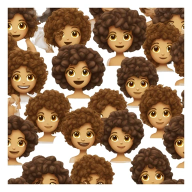 Filles au cheveux boucle marron  sticker