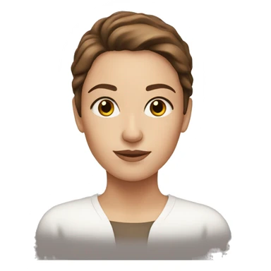 white woman with brown hair and brown eyes sticker