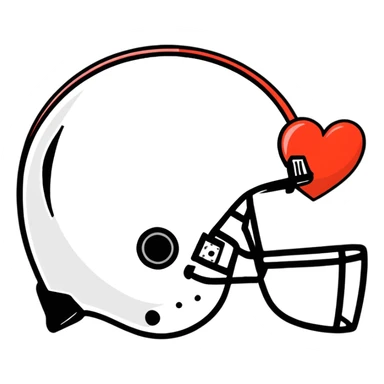 Football helmet heart sticker