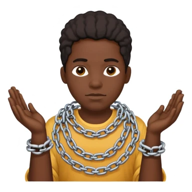 Black person with chains around his hands and cotton in his hands  sticker