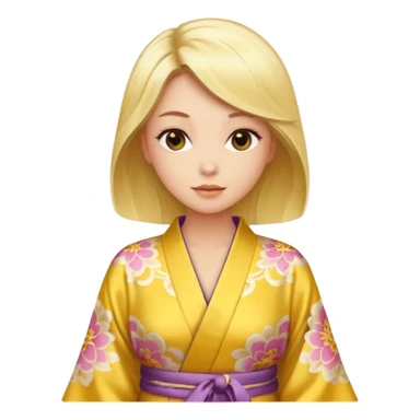 Blonde in yellow silk kimono sticker
