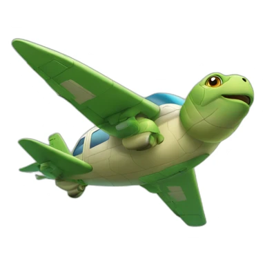 Tortue sur avion sticker