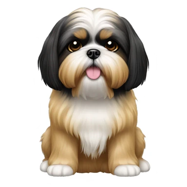 Gold and black shih tzu sticker