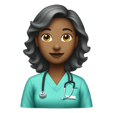 Female african american healthcare worker wearing scrubs facing left full body sticker