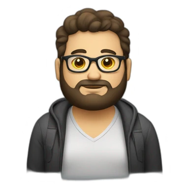 chubby venezuelan programmer with beard and glasses sticker