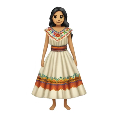 un vestido de indígena mexicano bordado sticker